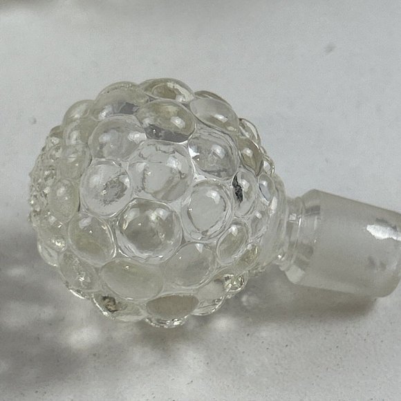 Vintage Clear Glass Hobnail Perfume Bottle with Stopper Empty 4'H X 2"W - Picture 5 of 9